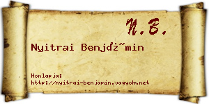 Nyitrai Benjámin névjegykártya